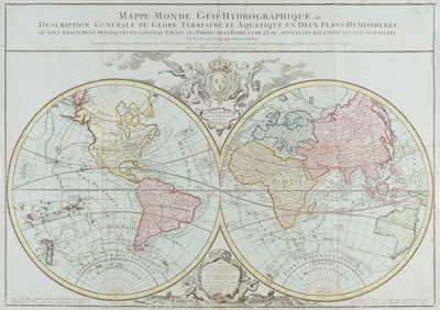 Lot 197 - World. Jaillot (A. H.), Mappe-Monde Geo-Hydrographique ou Description Générale du Globe..., 1790