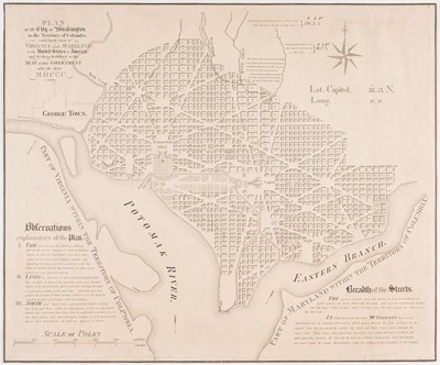 Lot 191 - Washington. Ellicott (Andrew), Plan of the City of Washington..., circa 1870