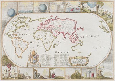 Lot 199 - World. Moxon (Joseph), A Map of all the Earth and how after the Flood..., [1671 or later]
