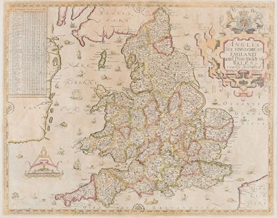 Lot 142 - England & Wales. Saxton (Christopher & Lea Philip), Anglia, The Kingdome of England..., 1693