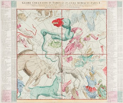 Lot 132 - Celestial Chart. Homann (J. B.). Globi Coelestis in Tabulas Planas Redacti Pars I, circa 1730