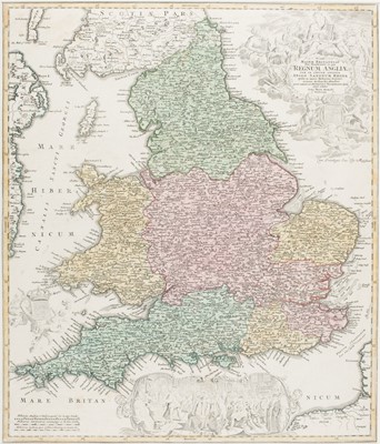 Lot 139 - England & Wales. Homann (J. B.), Magnae Britanniae pars meridionalis in qua Regnum Angliae, 1725
