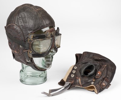 Lot 147 - Flying helmet. A WWII RAF C-Type flying helmet and other items
