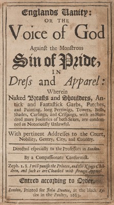 Lot 279 - Compassionate Conformist. Englands Vanity ... Voice of God Against..., 1683