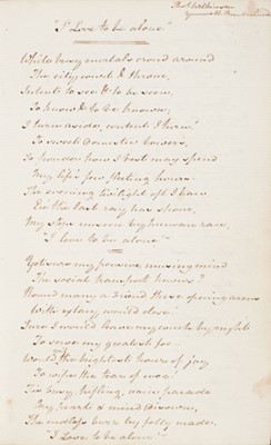 Lot 347 - Manuscript Notebook. A manuscript notebook of poetry, by Mary Dixon from Fell Foot, 1804