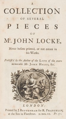 Lot 284 - Locke (John). A Collection of Several Pieces of Mr. John Locke, 1st edition, 1st issue, 1720