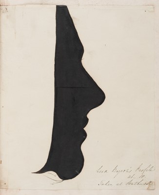 Lot 519 - Byroniana. ‘Lord Byron’s Profile at 18. Taken at Southwell’, silhouette portrait, attributed to John Leacroft