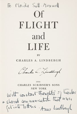 Lot 394 - Lindbergh (Charles Augustus). Of Flight and Life, 1954