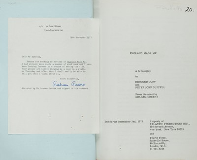 Lot 723 - Greene (Graham & Duffell, Peter). A collection of film scripts and ephemera, c. 1970s/2000s