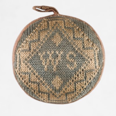 Lot 378 - Pincushion. A knitted girdle pin ball, 1717