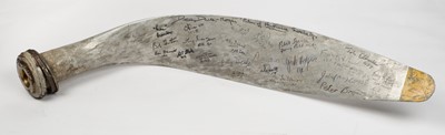 Lot 175 - Propeller. A WWII RAF Hurricane metal propeller blade relic, multi signed