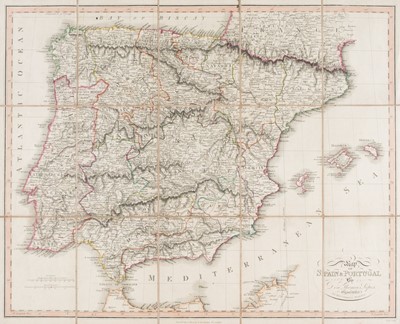 Lot 211 - Spain & Portugal. Lopez (Thomas), Map of Spain & Portugal, J. Stockdale, 1808