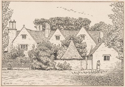 Lot 193 - New (Edmund Hort, 1871-1921). Kelmscott Manor, circa 1898, pen & ink