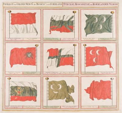 Lot 198 - Naval Ensigns. Mortier (Pierre), Pavillon de Grand Seign de Moscovie et de Coreland..., circa 1690