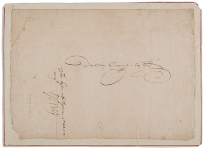 Lot 313 - Henri IV (1553-1610), King of France, 1589-1610. Autograph subscription and signature, c. 1580(?)