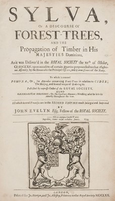 Lot 129 - Evelyn (John). Sylva, or a Discourse of Forest-Trees, and the Propagation of Timber, 2nd ed., 1670