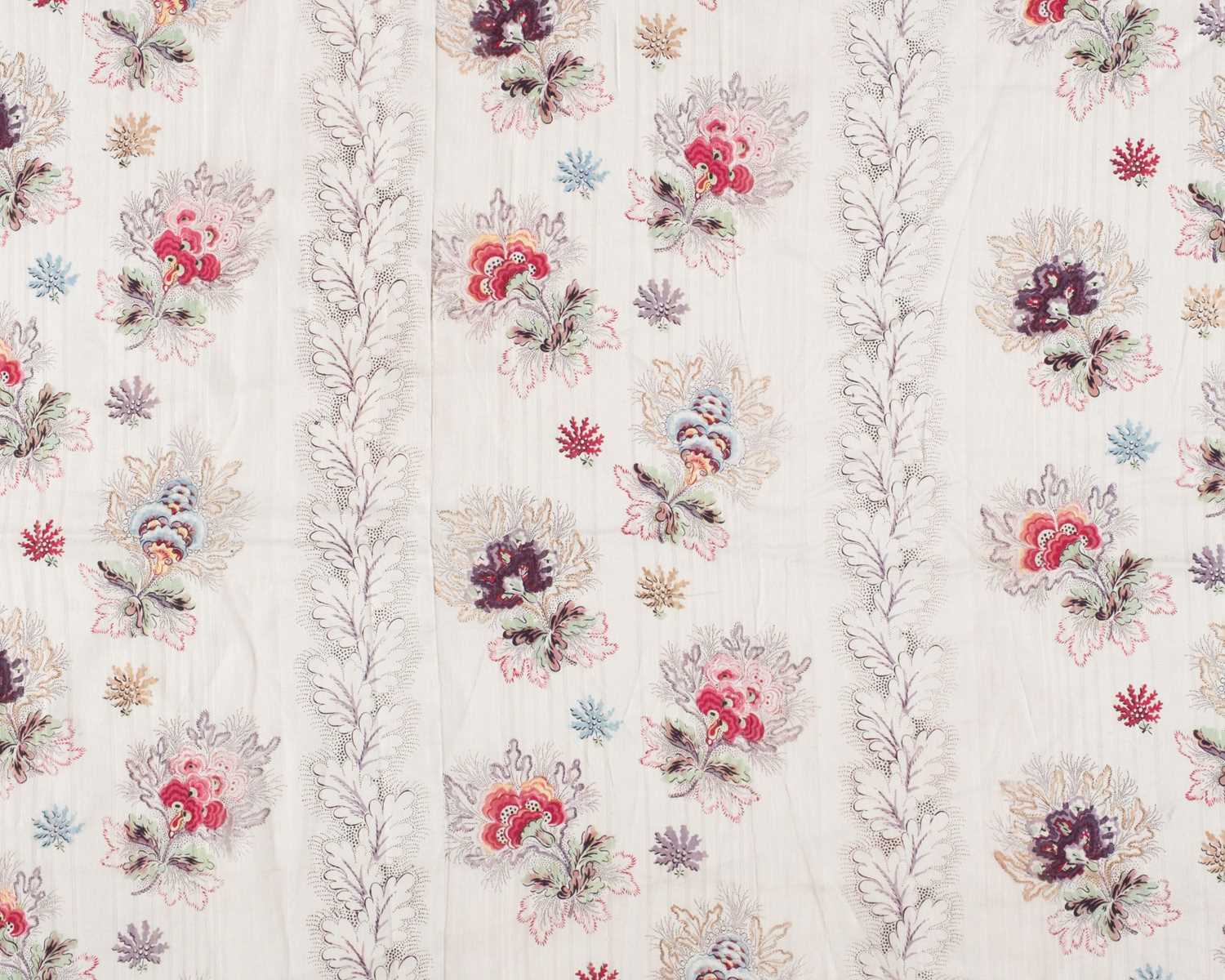 Lot 315 - Fabric. A large pieced frament of seaweed muslin dress fabric, circa 1830s