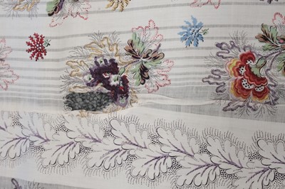 Lot 315 - Fabric. A large pieced frament of seaweed muslin dress fabric, circa 1830s