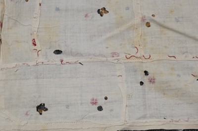 Lot 315 - Fabric. A large pieced frament of seaweed muslin dress fabric, circa 1830s