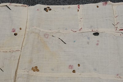 Lot 315 - Fabric. A large pieced frament of seaweed muslin dress fabric, circa 1830s