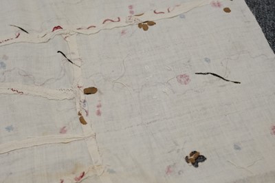 Lot 315 - Fabric. A large pieced frament of seaweed muslin dress fabric, circa 1830s