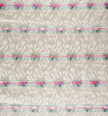 Lot 317 - Fabric. A long length of pomegranate-patterned silk, possibly Chinese, mid 19th century, & others