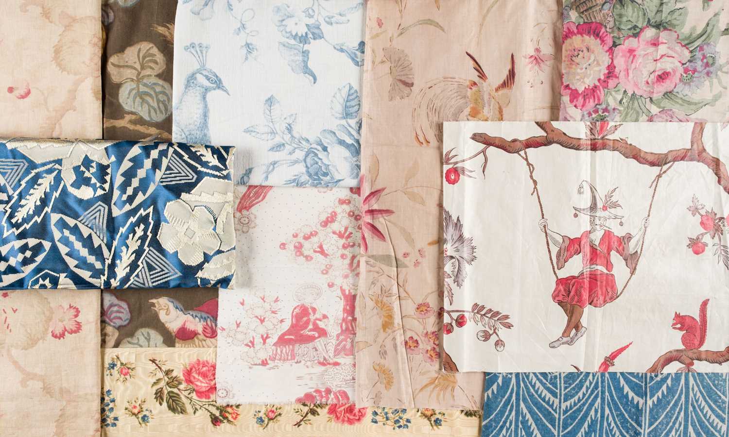 Lot 314 - Fabric. A group of printed 19th & 20th century lengths and fragments
