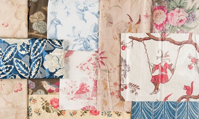 Lot 314 - Fabric. A group of printed 19th & 20th century lengths and fragments