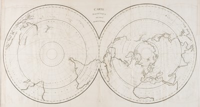 Lot 221 - World. Buffier (Claude). Carte magnétique des deux hémisphères, Paris, circa 1780