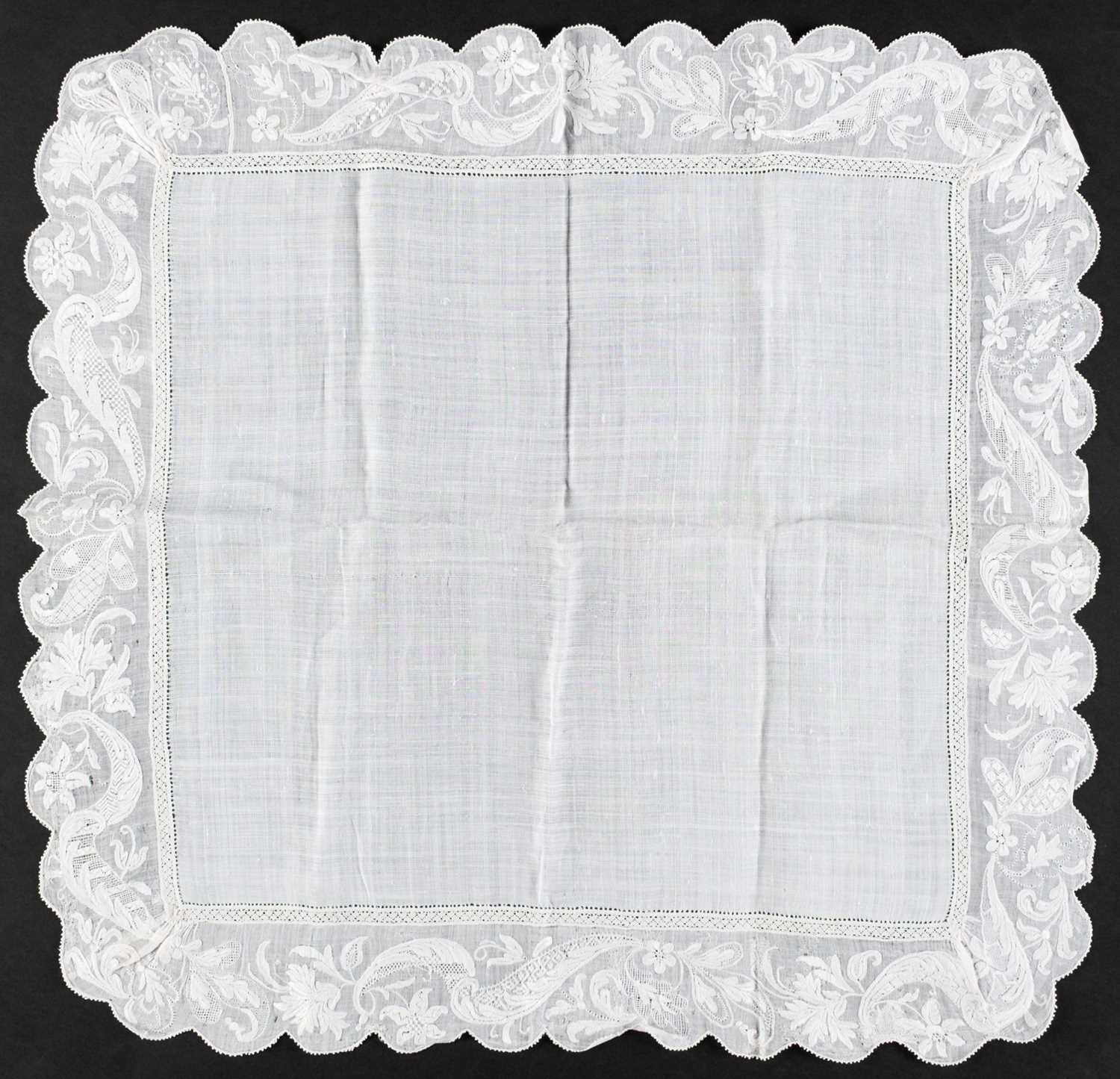Lot 322 - Handkerchief. A Dresden lace handkerchief, early-mid 19th century & others