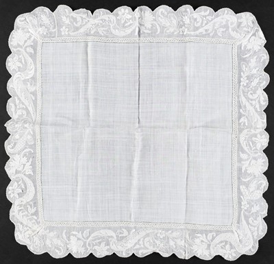 Lot 322 - Handkerchief. A Dresden lace handkerchief, early-mid 19th century & others