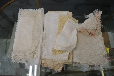 Lot 322 - Handkerchief. A Dresden lace handkerchief, early-mid 19th century & others