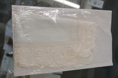 Lot 322 - Handkerchief. A Dresden lace handkerchief, early-mid 19th century & others