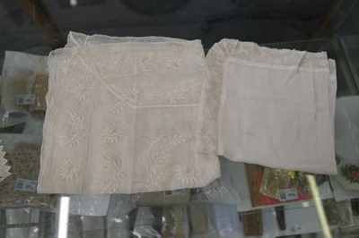 Lot 322 - Handkerchief. A Dresden lace handkerchief, early-mid 19th century & others