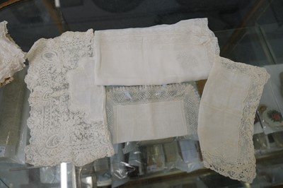 Lot 322 - Handkerchief. A Dresden lace handkerchief, early-mid 19th century & others