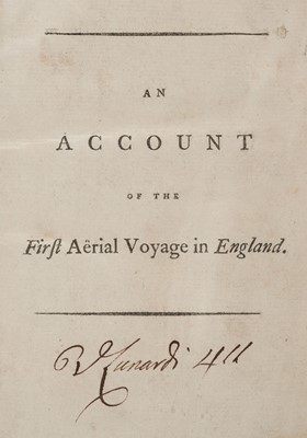 Lot 357 - Lunardi (Vincent). An Account of the First Aërial Voyage in England, 1st ed., 1784