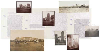 Lot 75 - Stonehenge. A collection of original and press photographs and related documents, 1901-1905