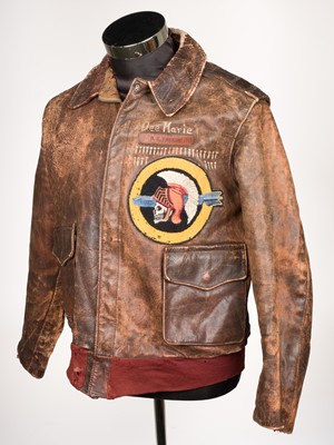 Lot 153 - Flying jacket. A WWII United States Air Force A-2 flying jacket attributed to Ralph Earl Freese