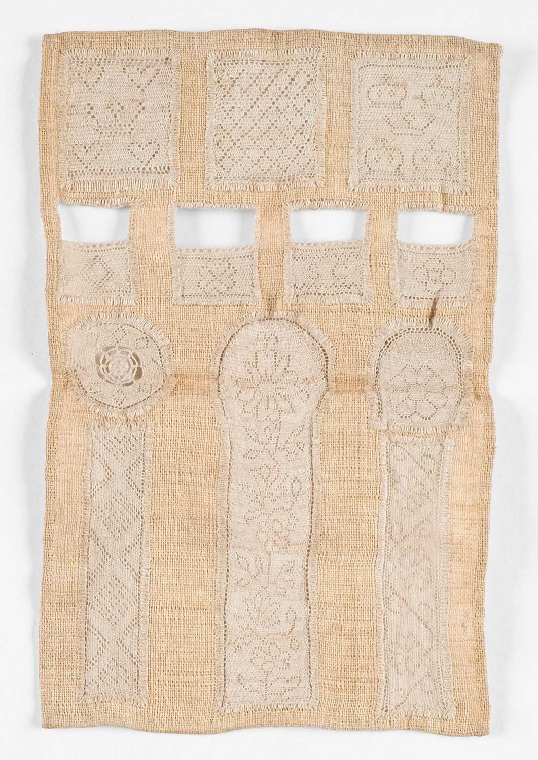 Lot 329 - Hollie Point Lace. A small Hollie Point sampler, late 18th century, & other items