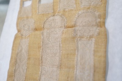Lot 329 - Hollie Point Lace. A small Hollie Point sampler, late 18th century, & other items