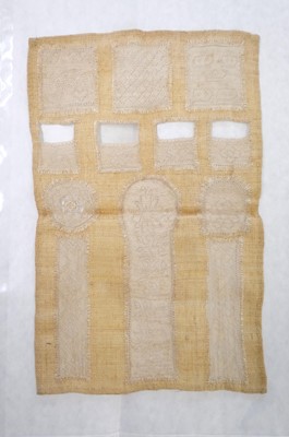 Lot 329 - Hollie Point Lace. A small Hollie Point sampler, late 18th century, & other items