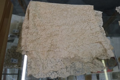 Lot 329 - Hollie Point Lace. A small Hollie Point sampler, late 18th century, & other items