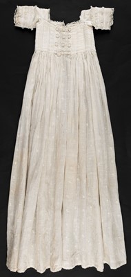 Lot 292 - Children's Clothing. A rare early infant's dress, 18th century, & 4 18th century bonnets