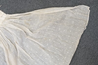 Lot 292 - Children's Clothing. A rare early infant's dress, 18th century, & 4 18th century bonnets