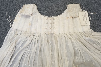 Lot 292 - Children's Clothing. A rare early infant's dress, 18th century, & 4 18th century bonnets