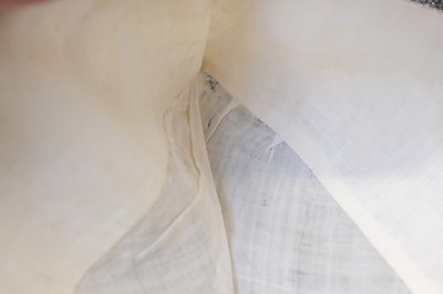 Lot 292 - Children's Clothing. A rare early infant's dress, 18th century, & 4 18th century bonnets
