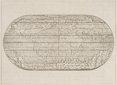 Lot 223 - World. Porcacchi (Tomaso), Descrittione del Mappa Mondo, [1586]