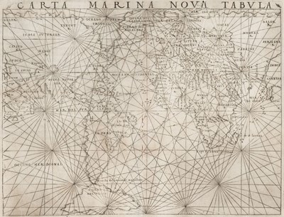 Lot 222 - World. Gastaldi (Giacomo), Carta marina Nova Tabula, Venice: [1548]