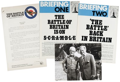 Lot 25 - Battle of Britain Film. A small collection of photographs, letters and in-house production magazines from the film The Battle of Britain, 1968