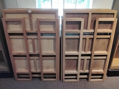 Lot 310 - Folding Bookshelves. 8 matching modern book fair-style folding shelf units